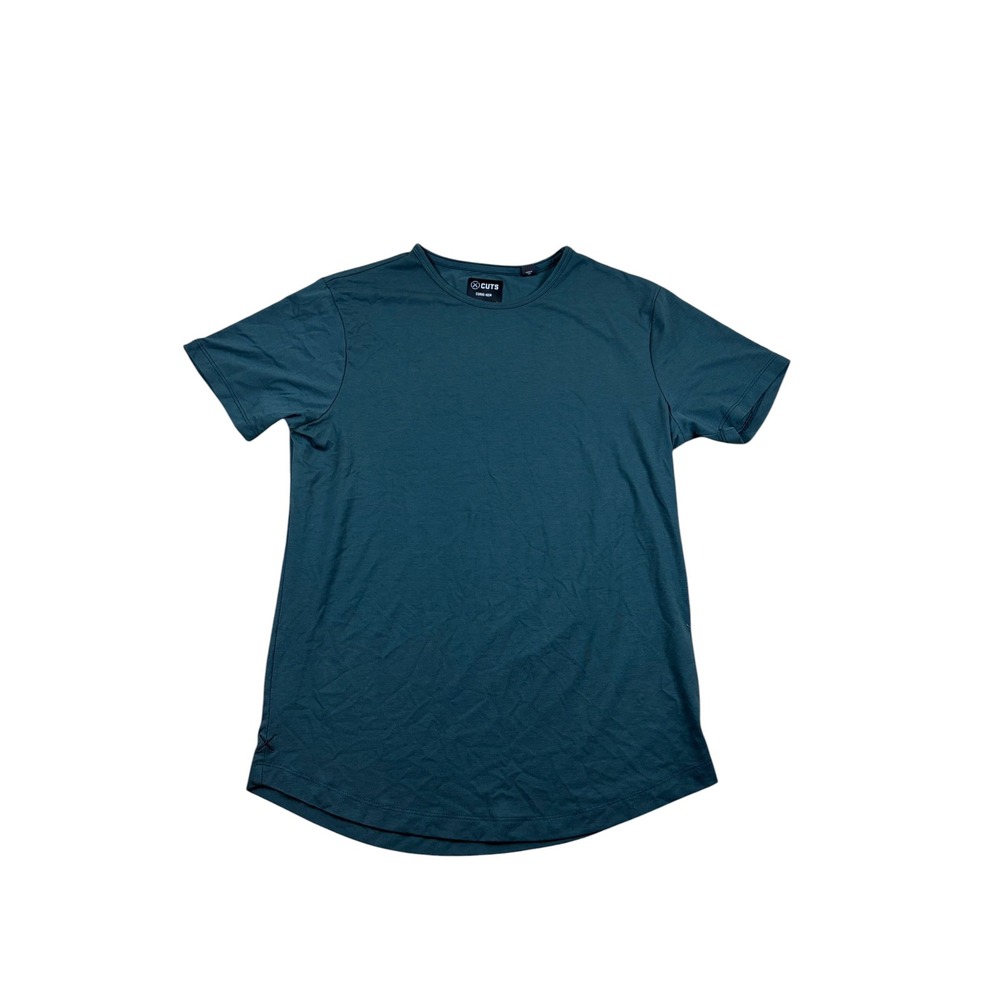 Cuts Clothing Mens Curve-Hem T-Shirt Pyca Pro green Short Sleeve Size M